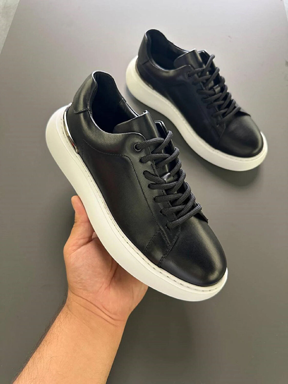 LFR-7039-1 DERI MERDANE AYAKKABI Siyah