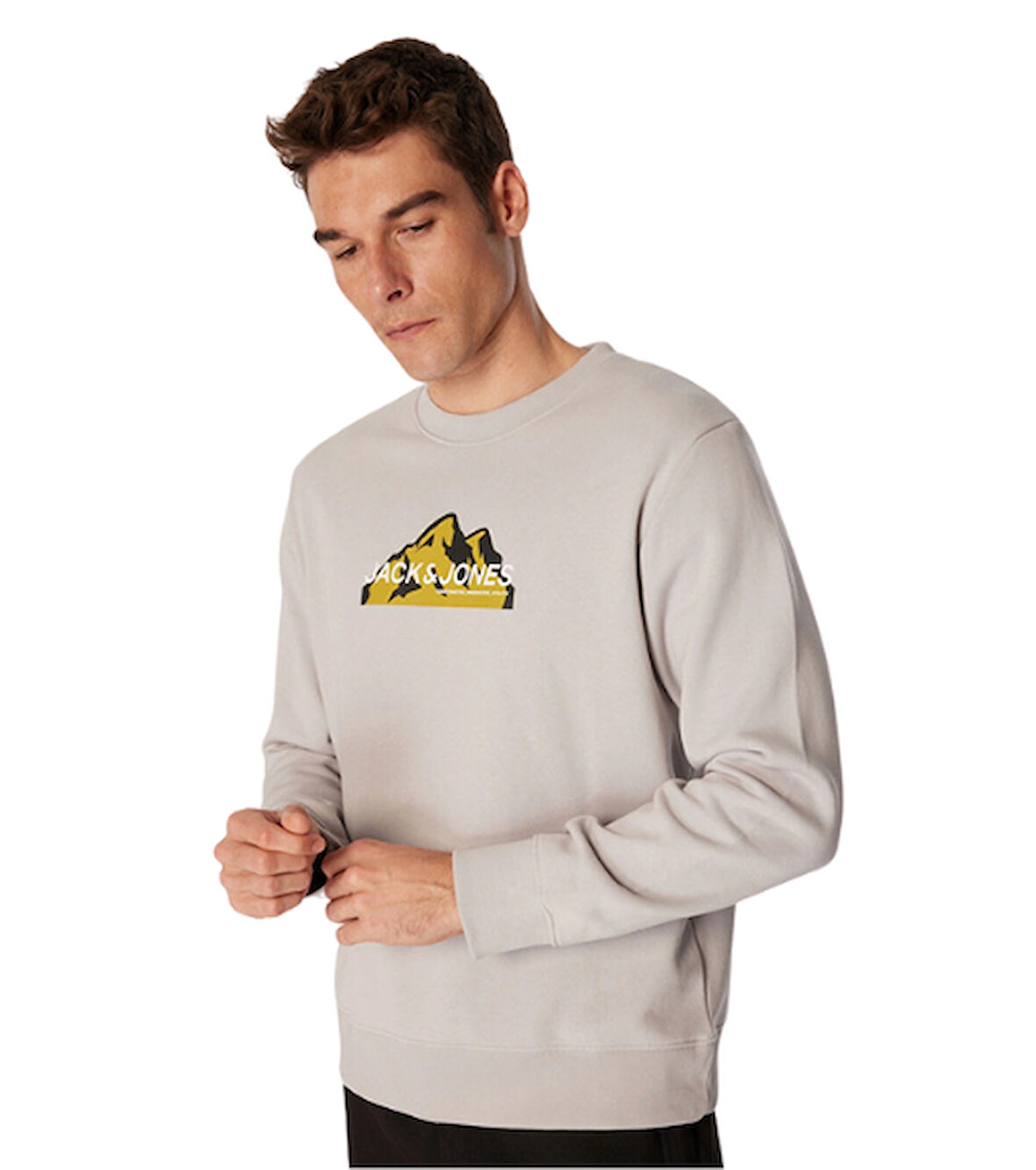 Mountaın Logo Bisiklet Yaka Erkek Sweatshirt - JONES 12262094
