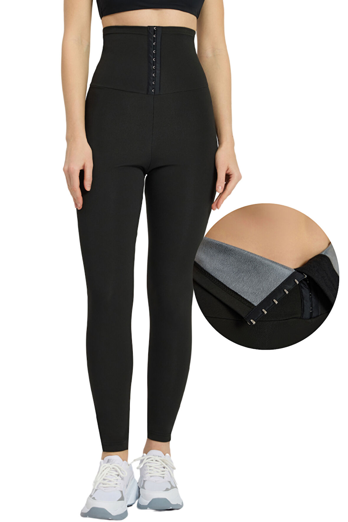 Kadın Yüksek Bel Termal Agraflı 3 Kademeli Korse Tayt