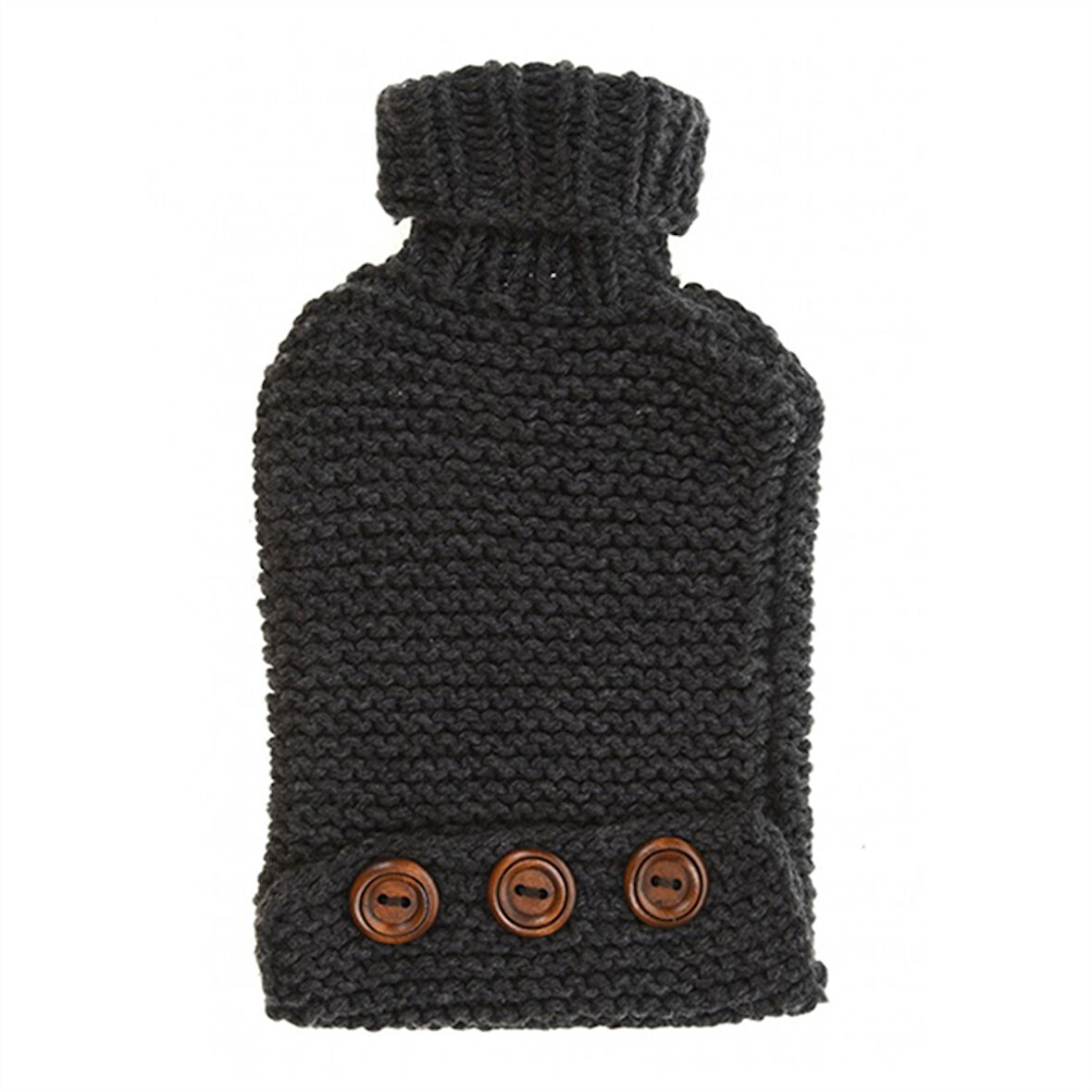 Koyu Gri Örgü Bebek Termofor Kılıfı