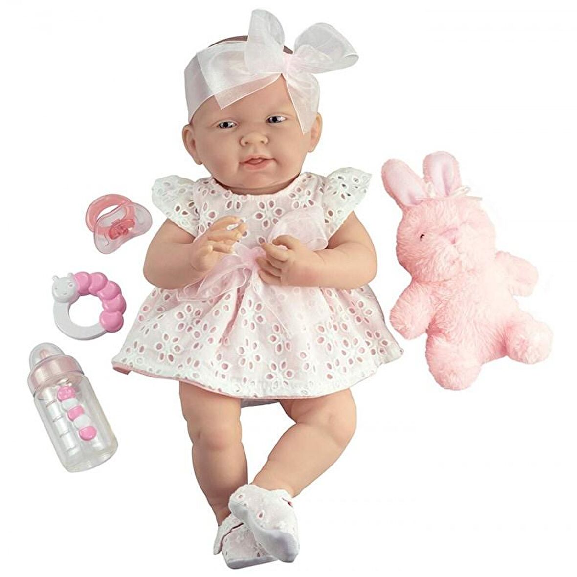 Berenguer Gerçekçi Yenidoğan Oyuncak Kız Bebek 38 cm ve Pembe Tavşan