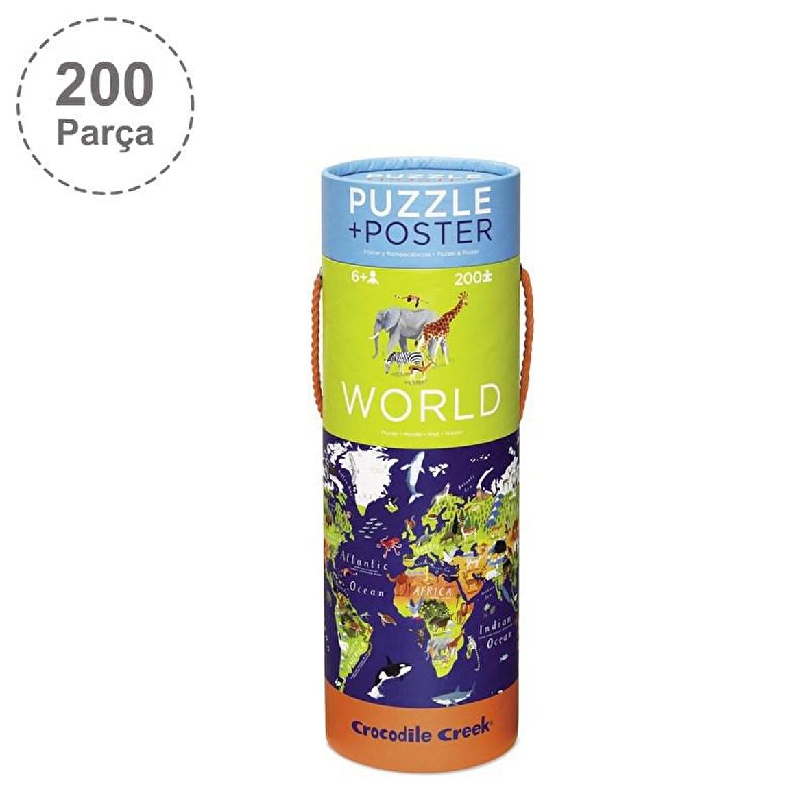 Crocodile Creek Poster Puzzle - 200 Parça - Dünya