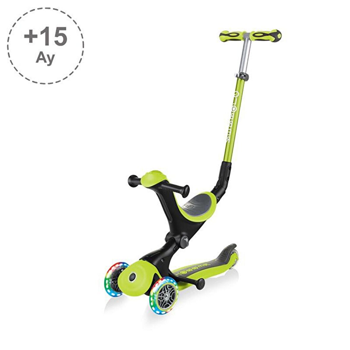 Globber Go Up Deluxe Işıklı Scooter - Yeşil