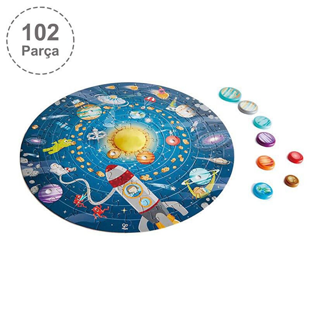 Hape Puzzle Güneş Sistemi Yuvarlak Yapboz