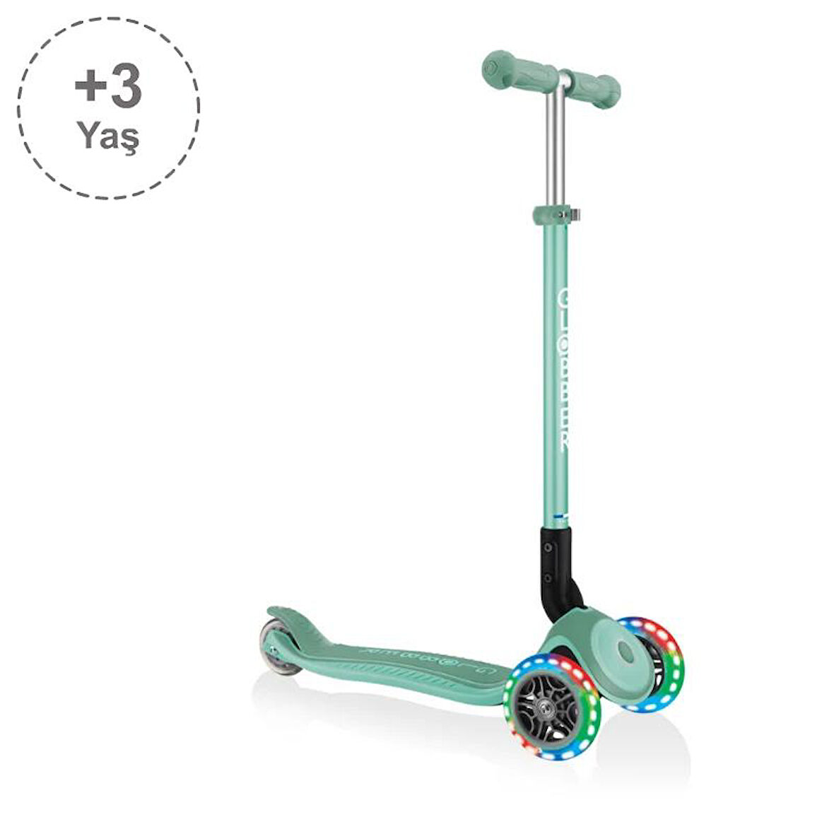 Globber Primo Plus Katlanabilir Işıklı Scooter - Mint Yeşili