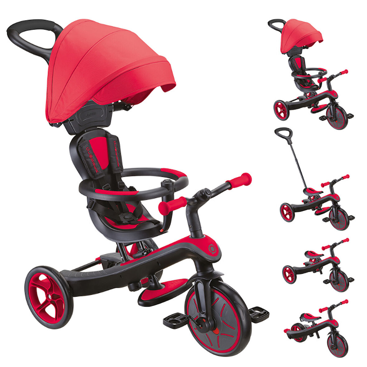 Globber Explorer 4in1 Trike Bisiklet - Kırmızı