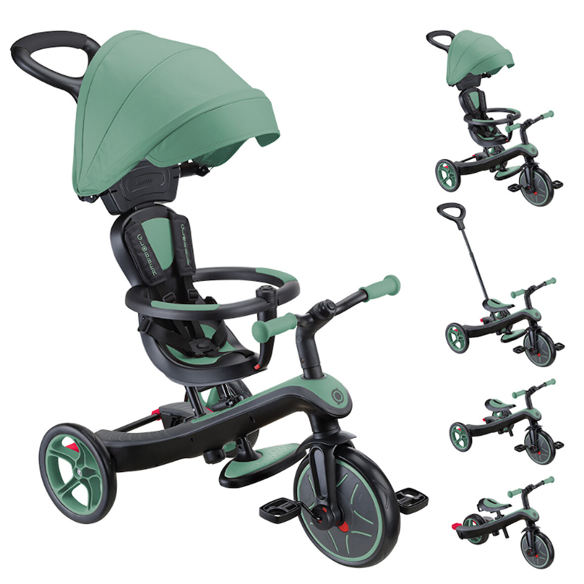 Globber Explorer 4in1 Trike Bisiklet - Zeytin Yeşili