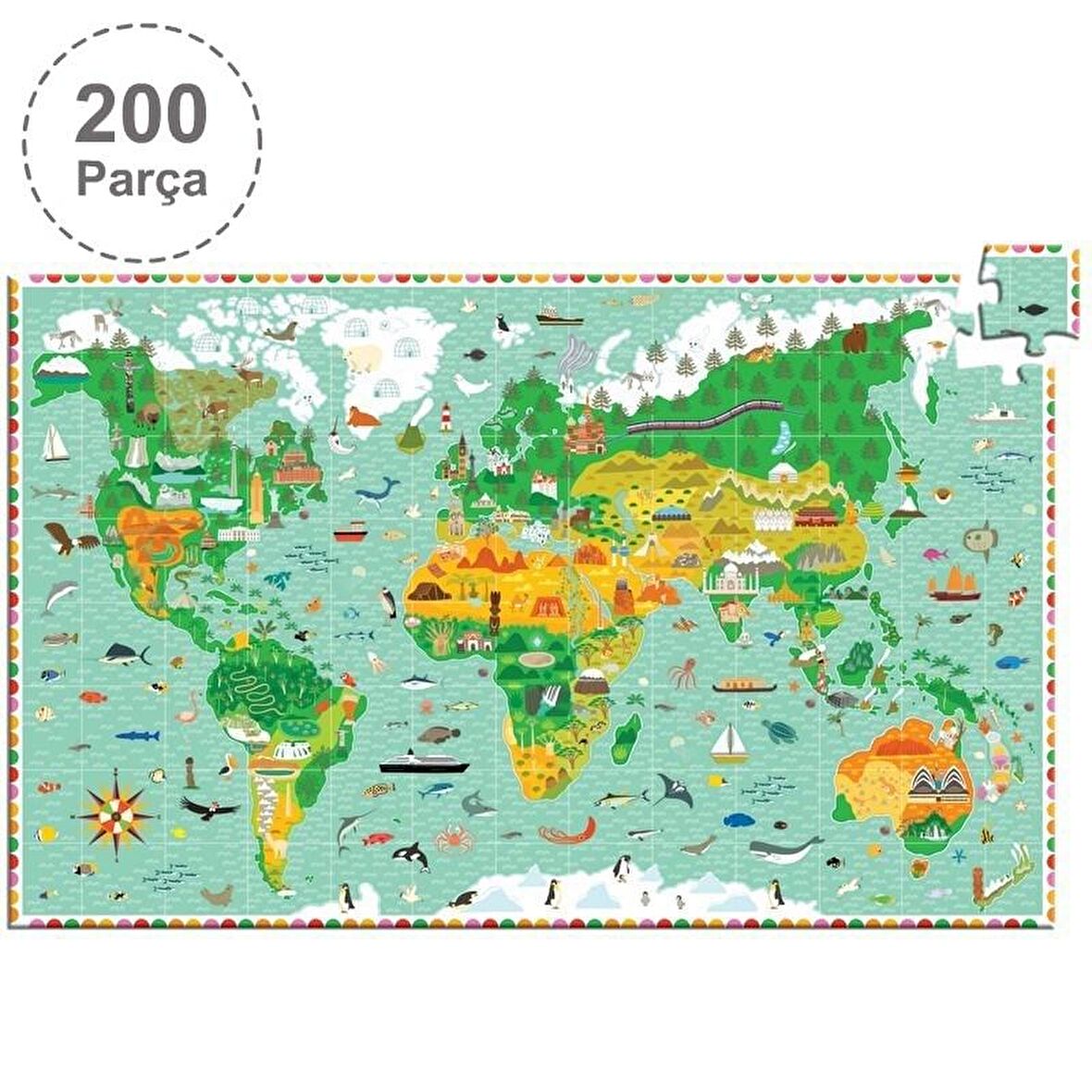 Djeco Klasik Puzzle 200 Parça - Around The World