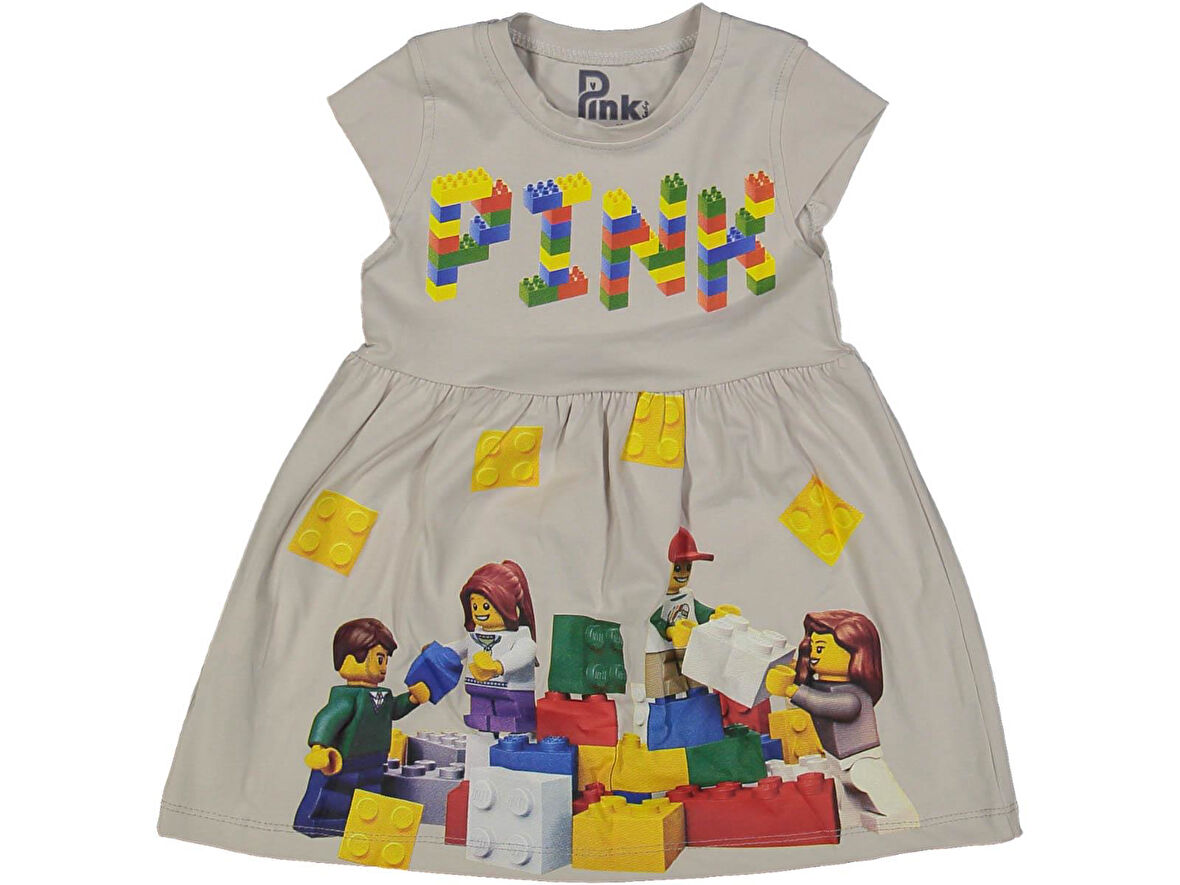KIZ 2/5 YAŞ LEGO BASKILI PINK ELBİSE