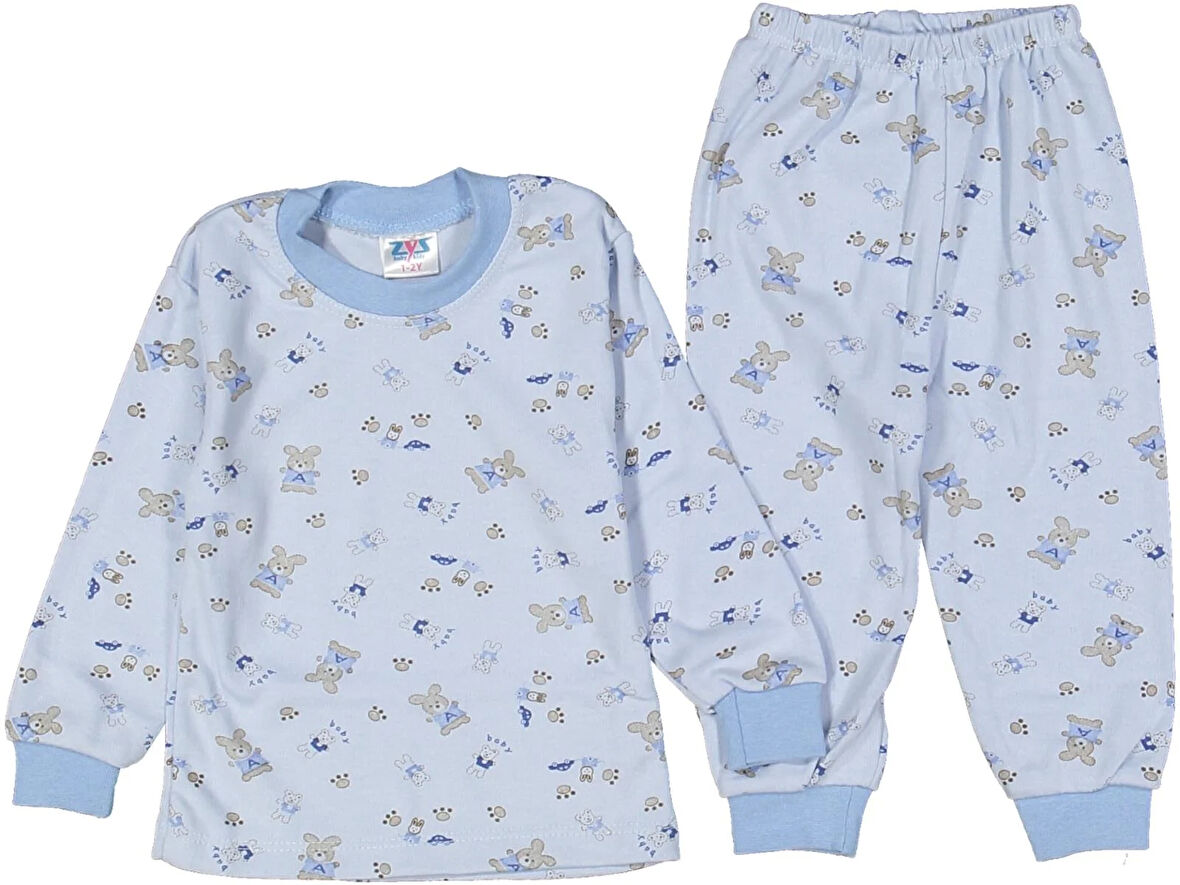 UNISEX 1/3 YAŞ AYICIK BASKILI PİJAMA TAKIM