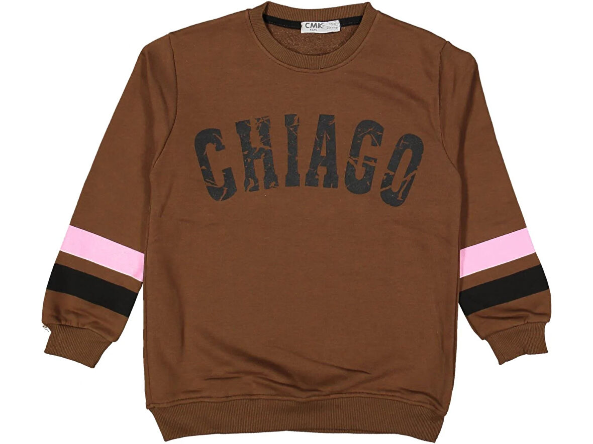 KIZ 13/16 YAŞ CHIAGO YAZILI 3 İP SWEAT