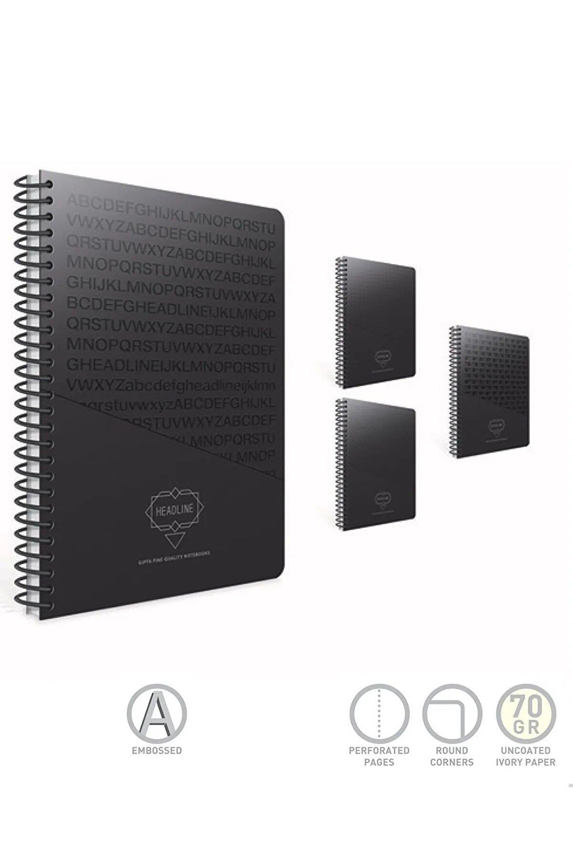 Gıpta Headlıne Spiral Karton Kapaklı Defter (a4)-80 Yaprak ( Çizgili )