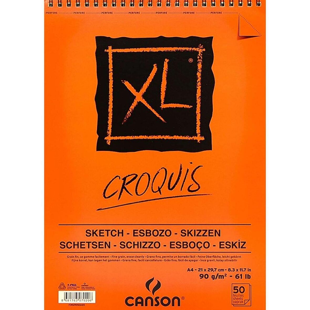 Canson Croquis 90 gr 50 Sayfa A4 Boy Eskiz Defteri