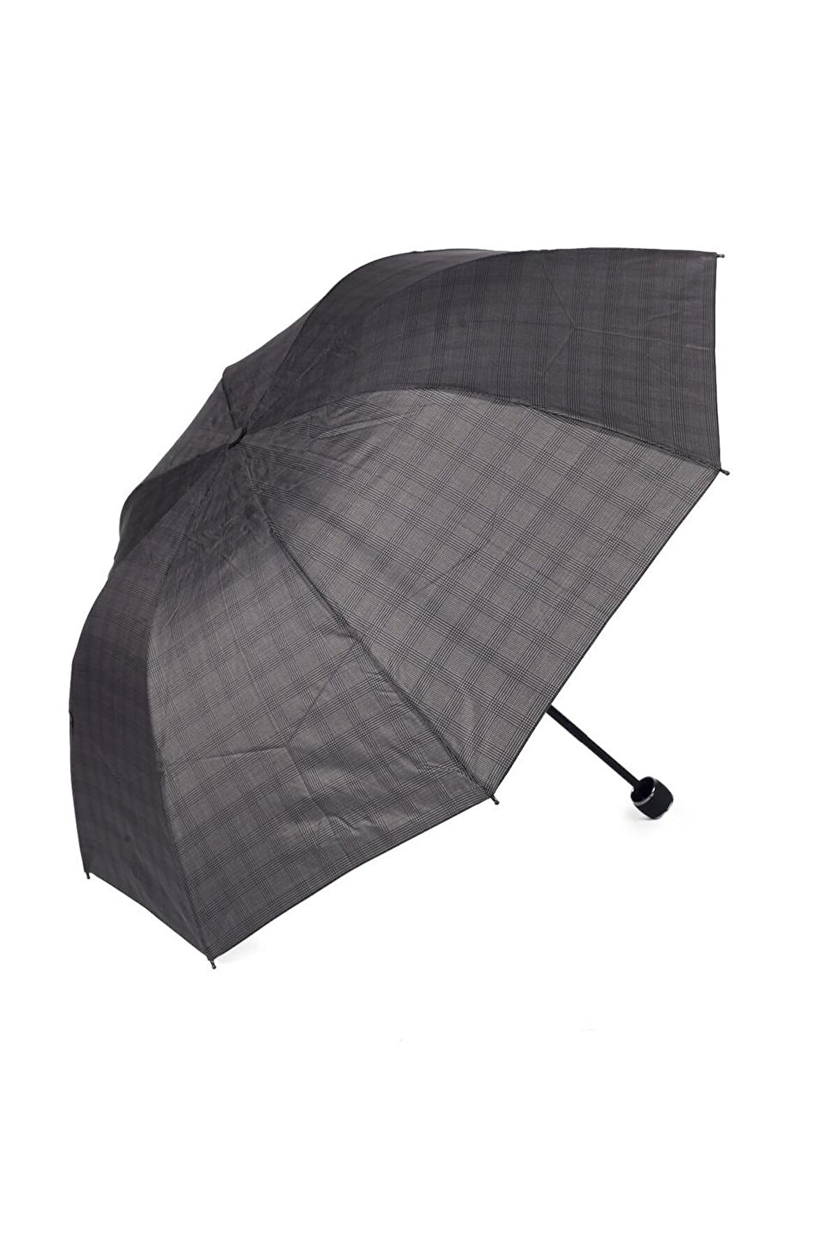 Marlux Siyah Ekose Unisex Yarasa Tip Kırılmaz Şemsiye M21MAR077R004
