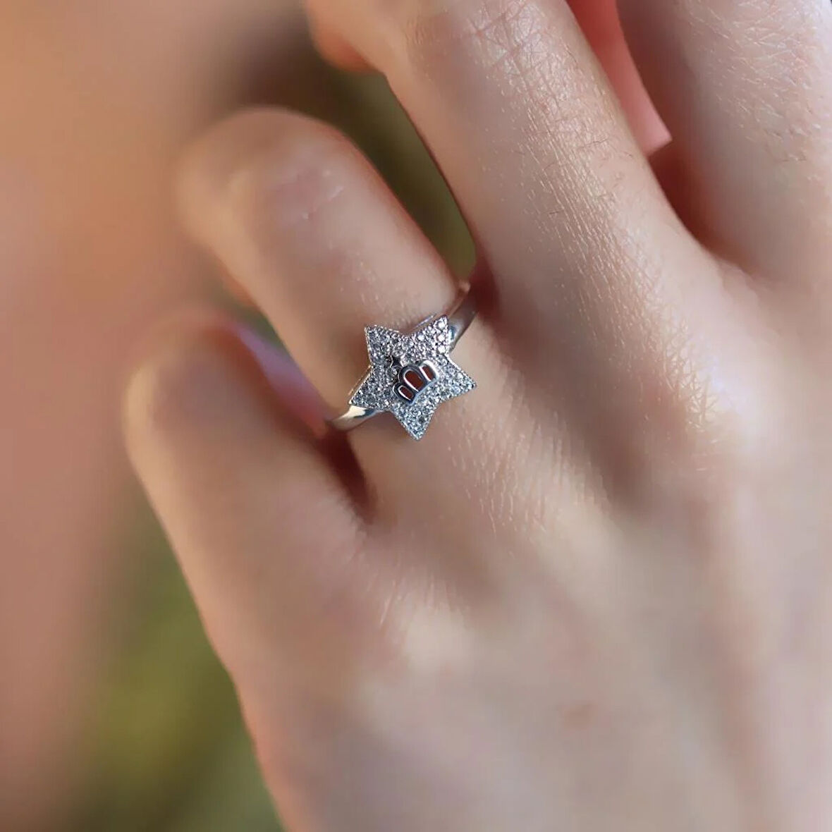 Zirkon Taşlı Kral Tacı Gümüş Yüzük