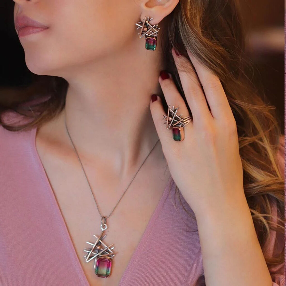 Mistik Taşlı Otantik Tasarım Set