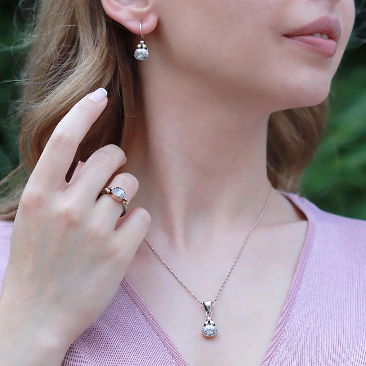 Zirconia Gümüş Otantik Set