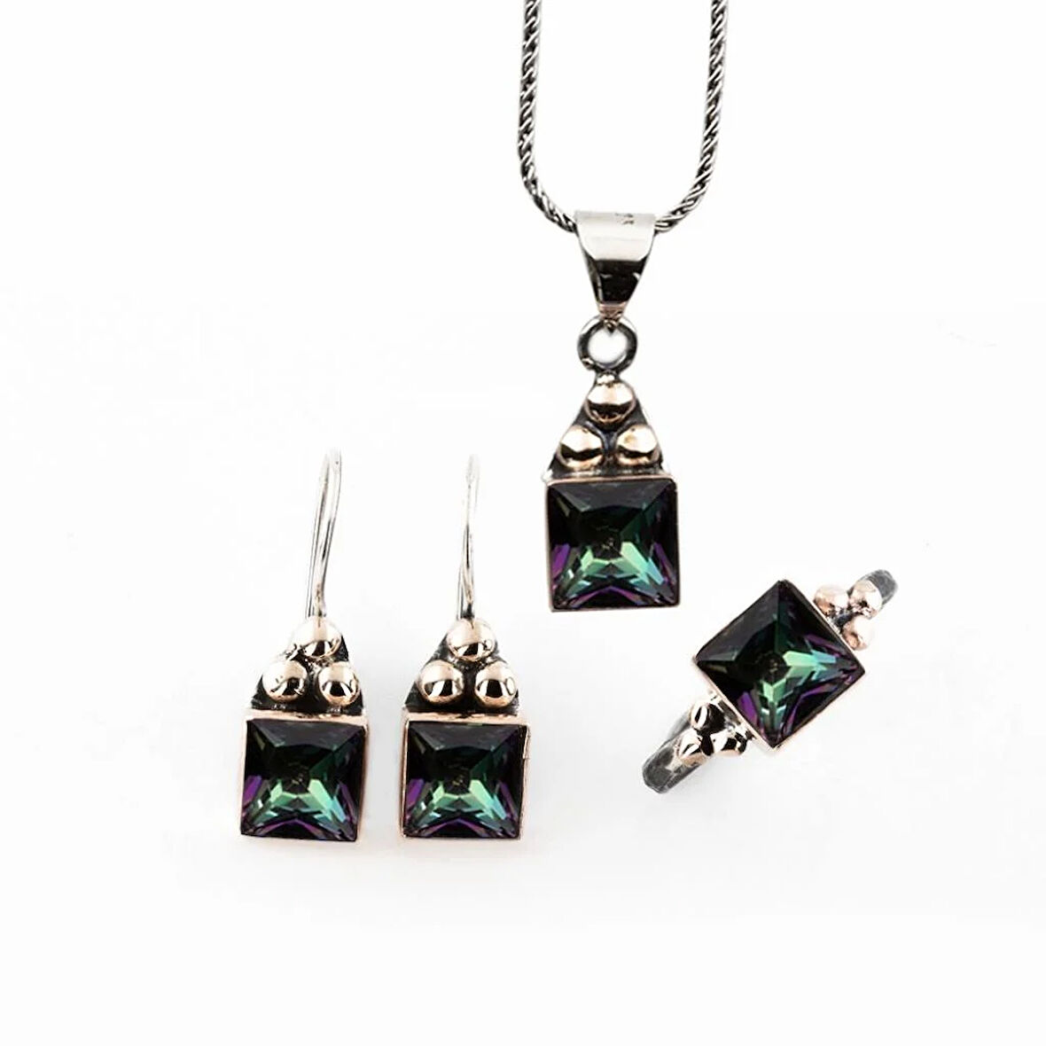 Mistik Topaz Gümüş Otantik Set