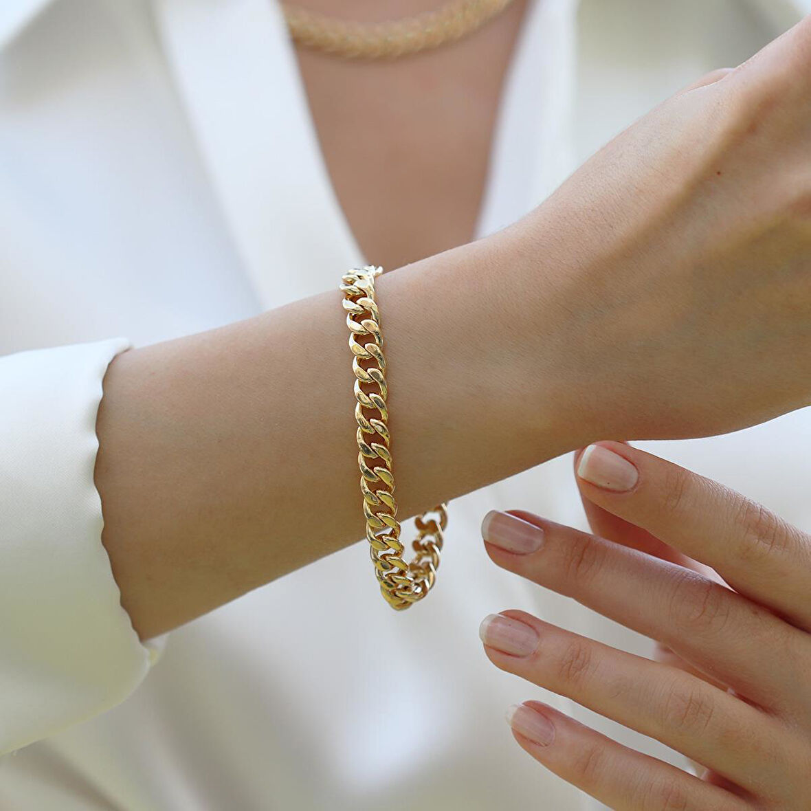 Gurmet Hallow Gold Kaplama Gümüş Bileklik