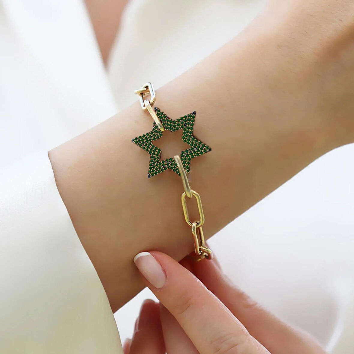 Yıldız Apm Taşlı Trend Gold Bileklik