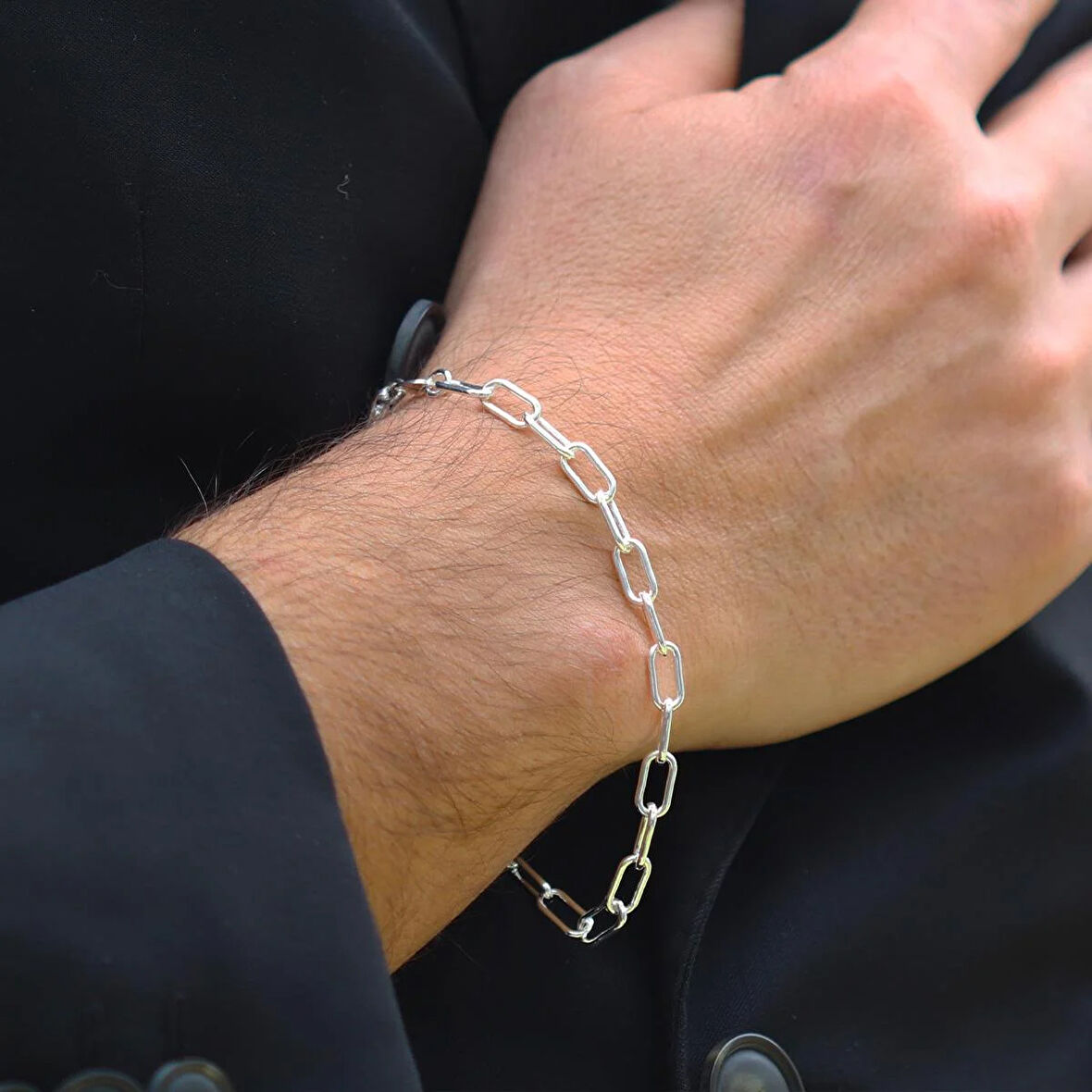 Trend Model Gümüş Erkek Bileklik