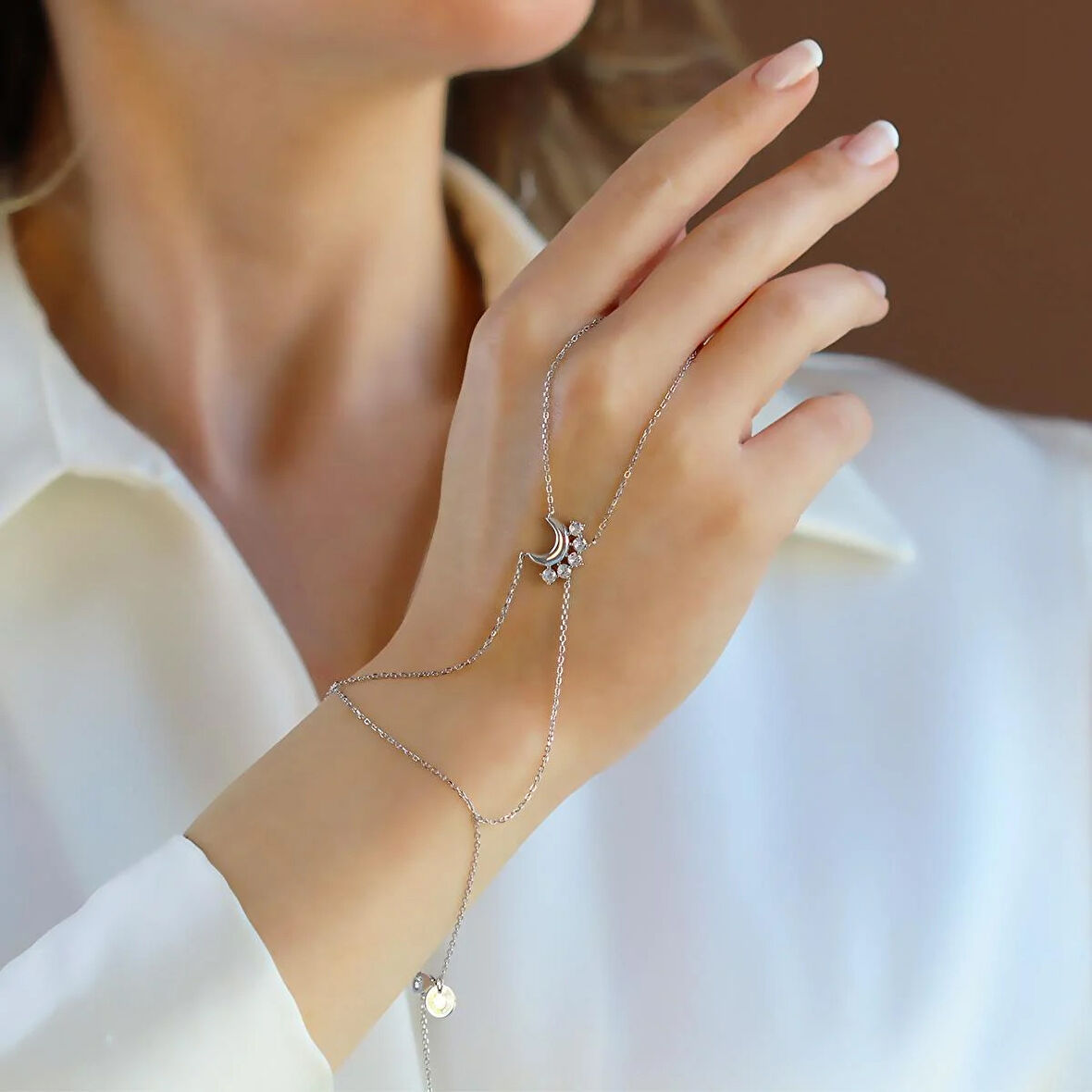 Ay Zirkon Taşlı Gümüş Şahmeran