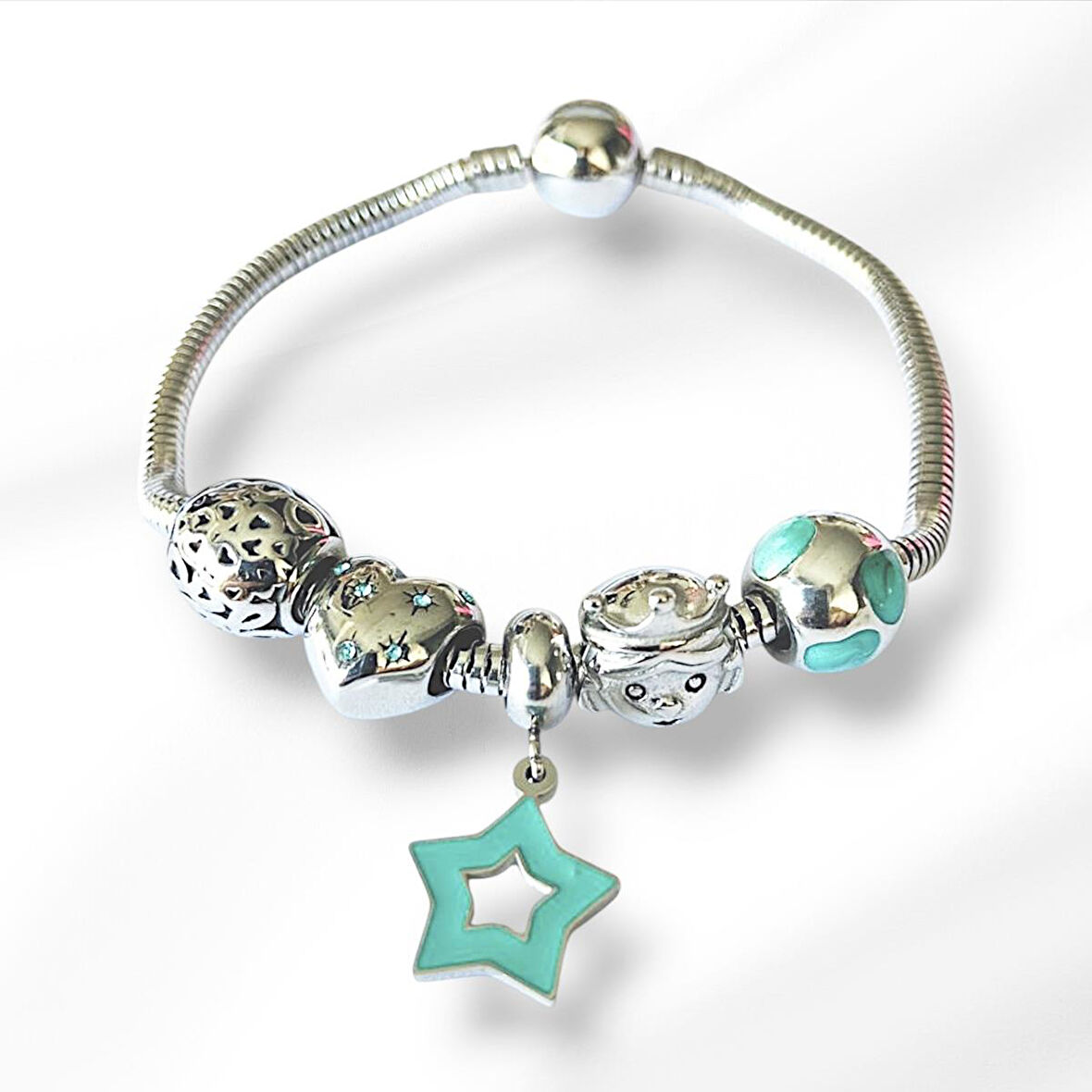 Princess Stars Charm Çelik Bileklik