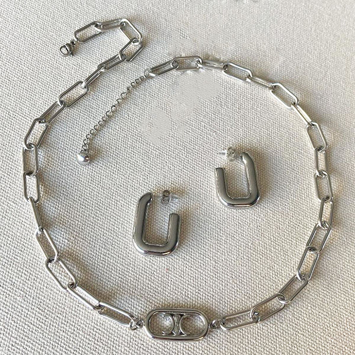 Trend Kolye Küpe Çelik Kombin