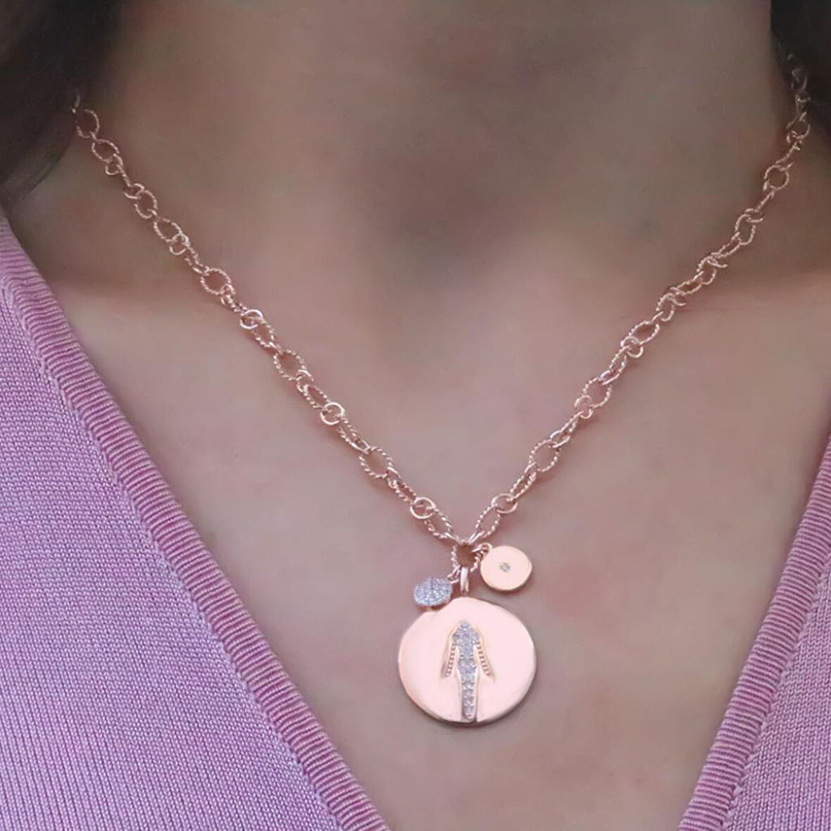 Rose Altın Kaplama Tasarım Gümüş Kolye