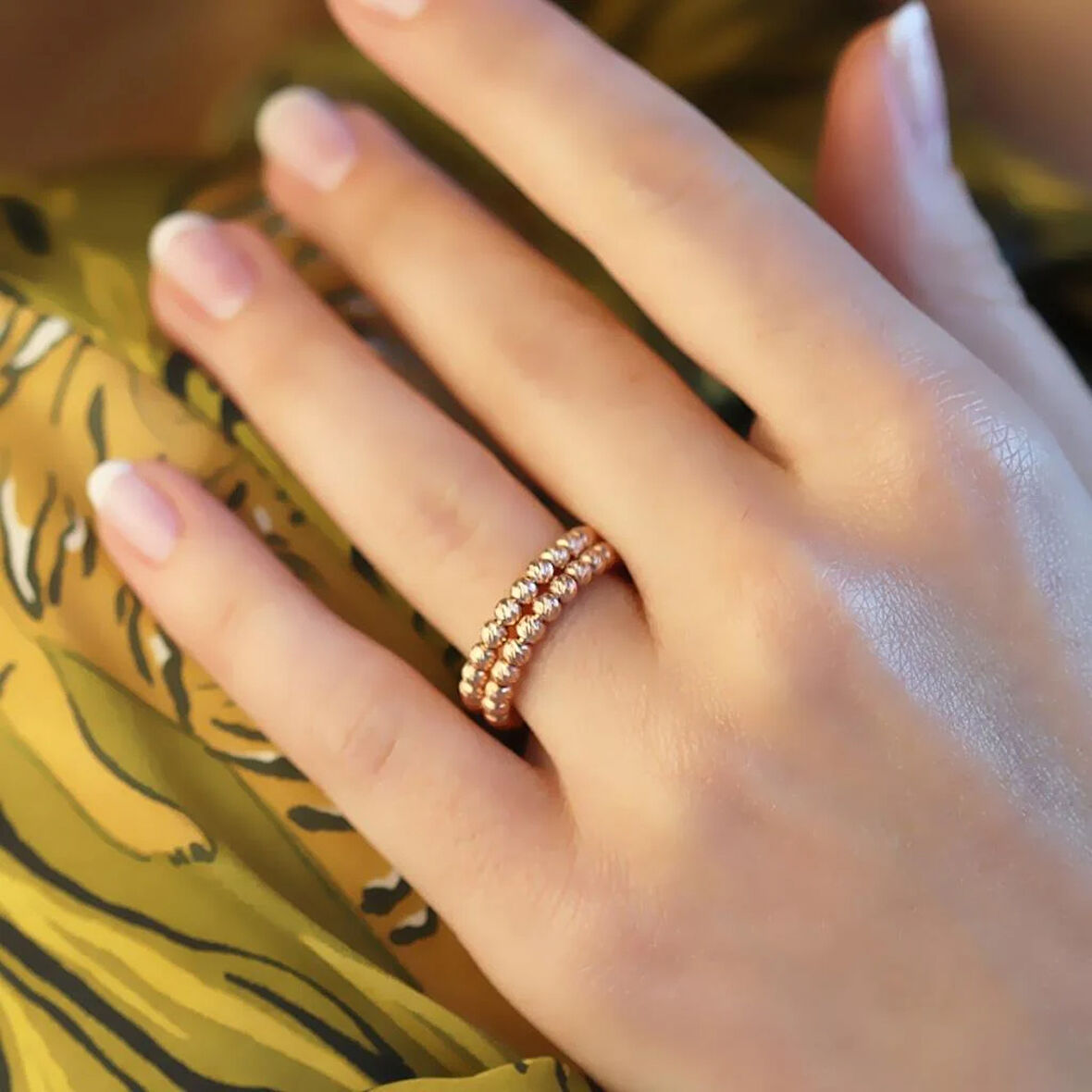 Rose Gold Kaplama Dorika Ayarlanabilir Gümüş Yüzük