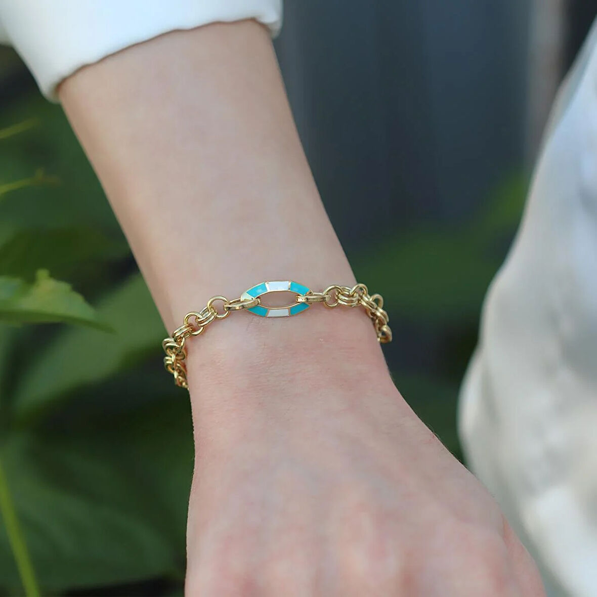 Fortuna Badem Gold Kaplama Gümüş Bileklik