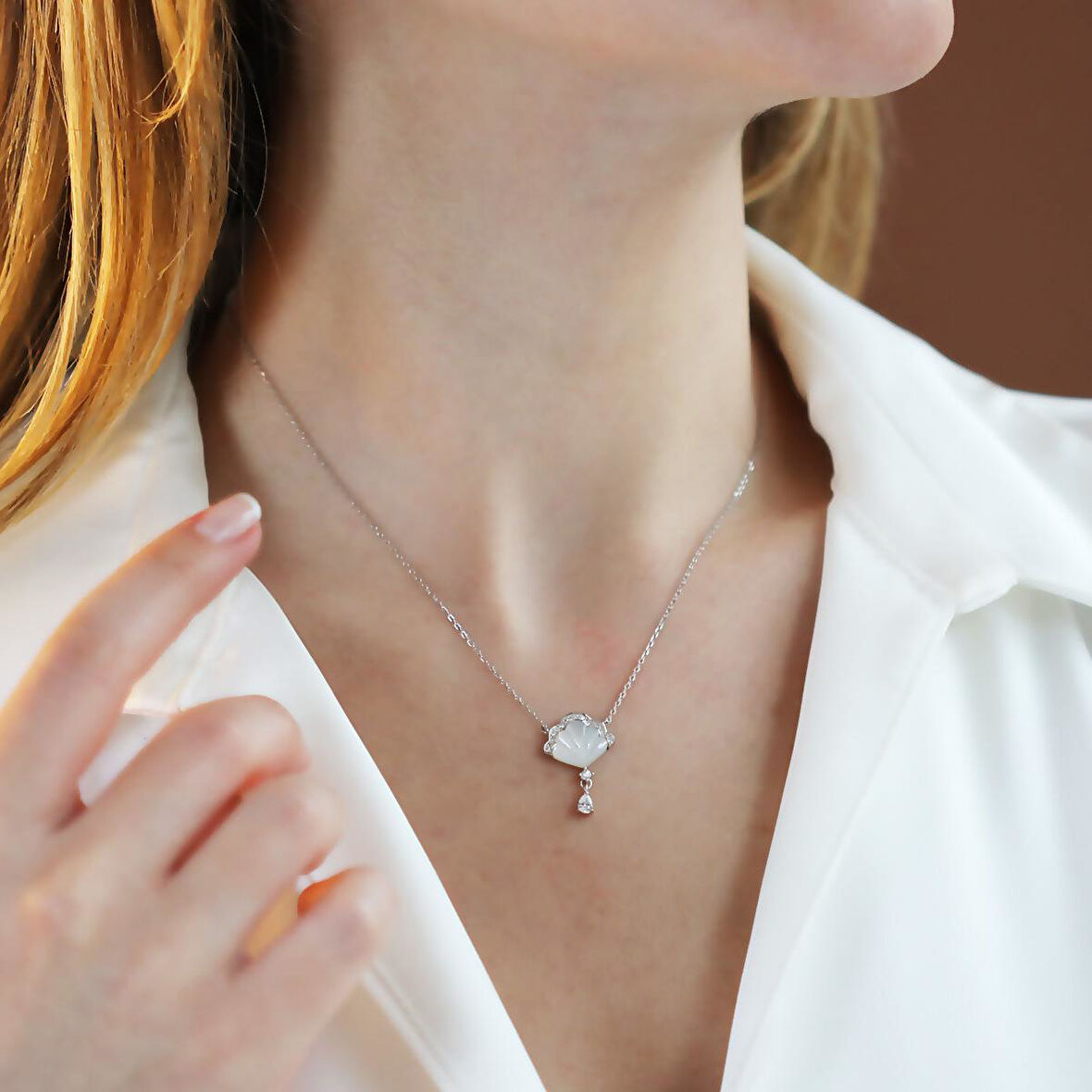 Sedef İstiridye Gümüş Kolye