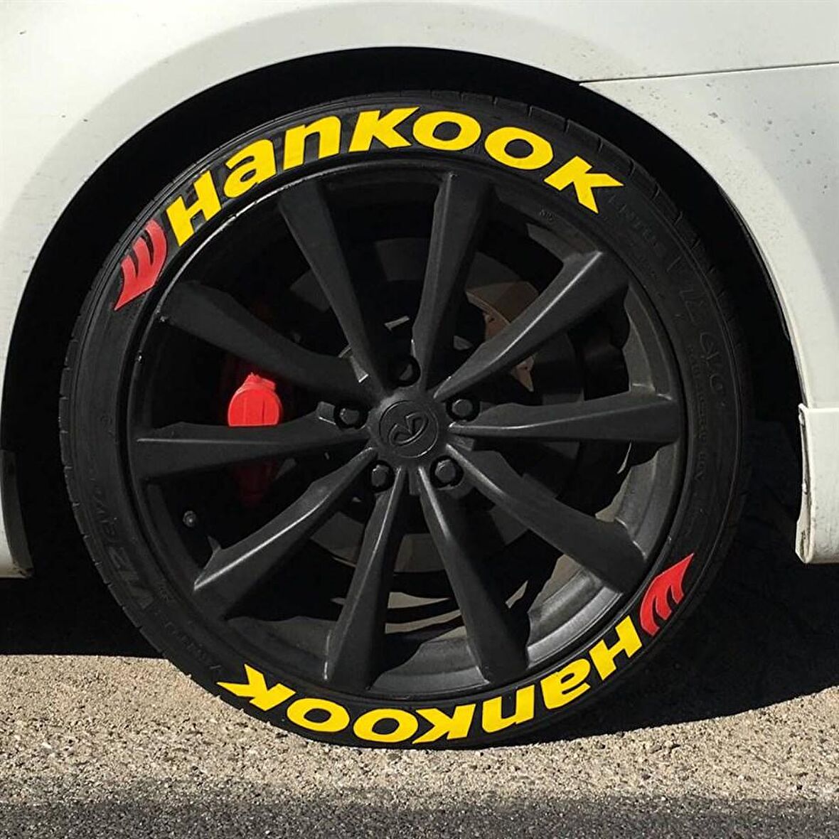 Hankook Sarı Kalıcı Lastik Yazısı Hankook Sticker 8 Kit