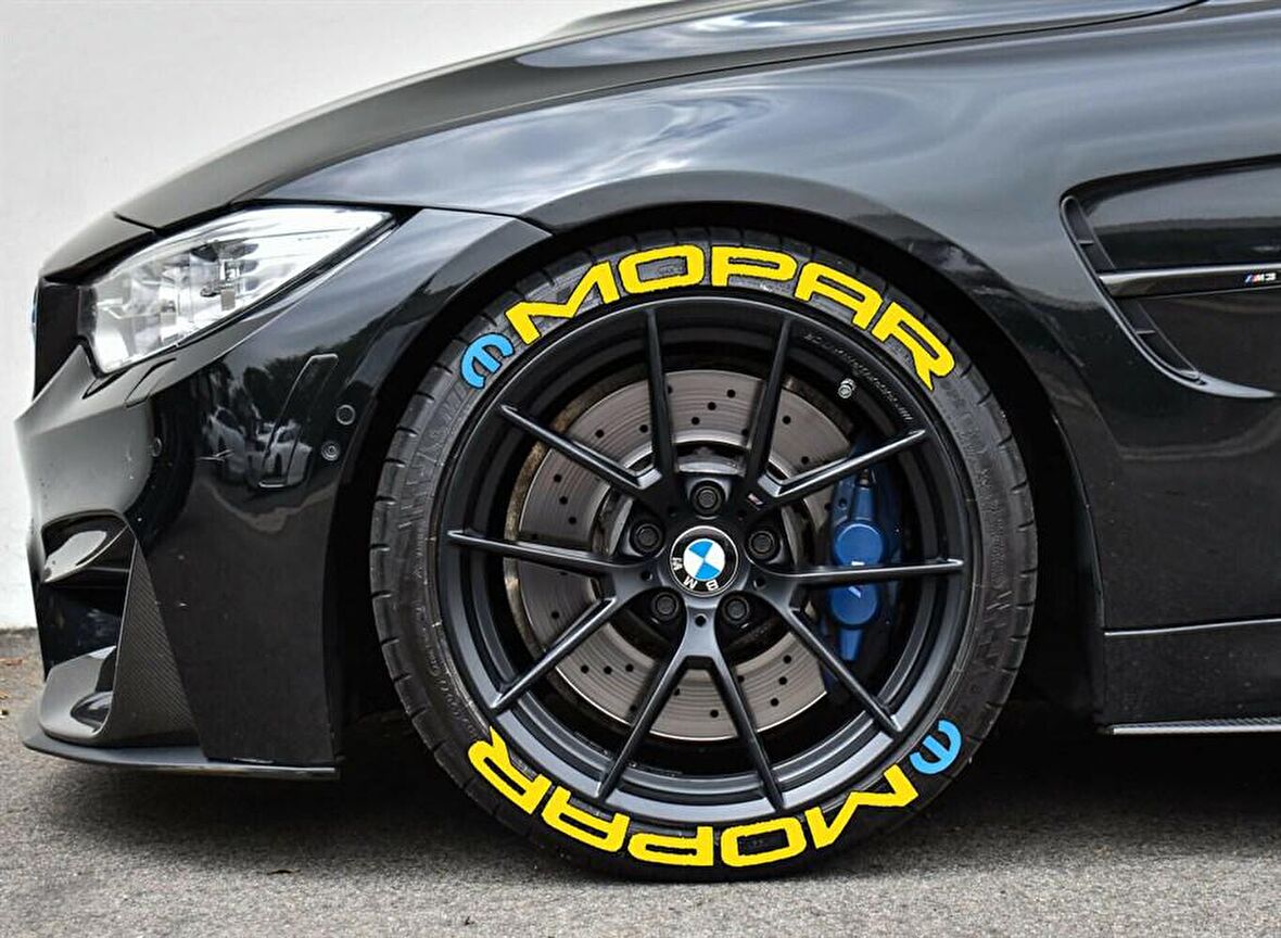 Mopar Sarı Kalıcı Lastik Yazısı Mopar Sticker 4 Kit
