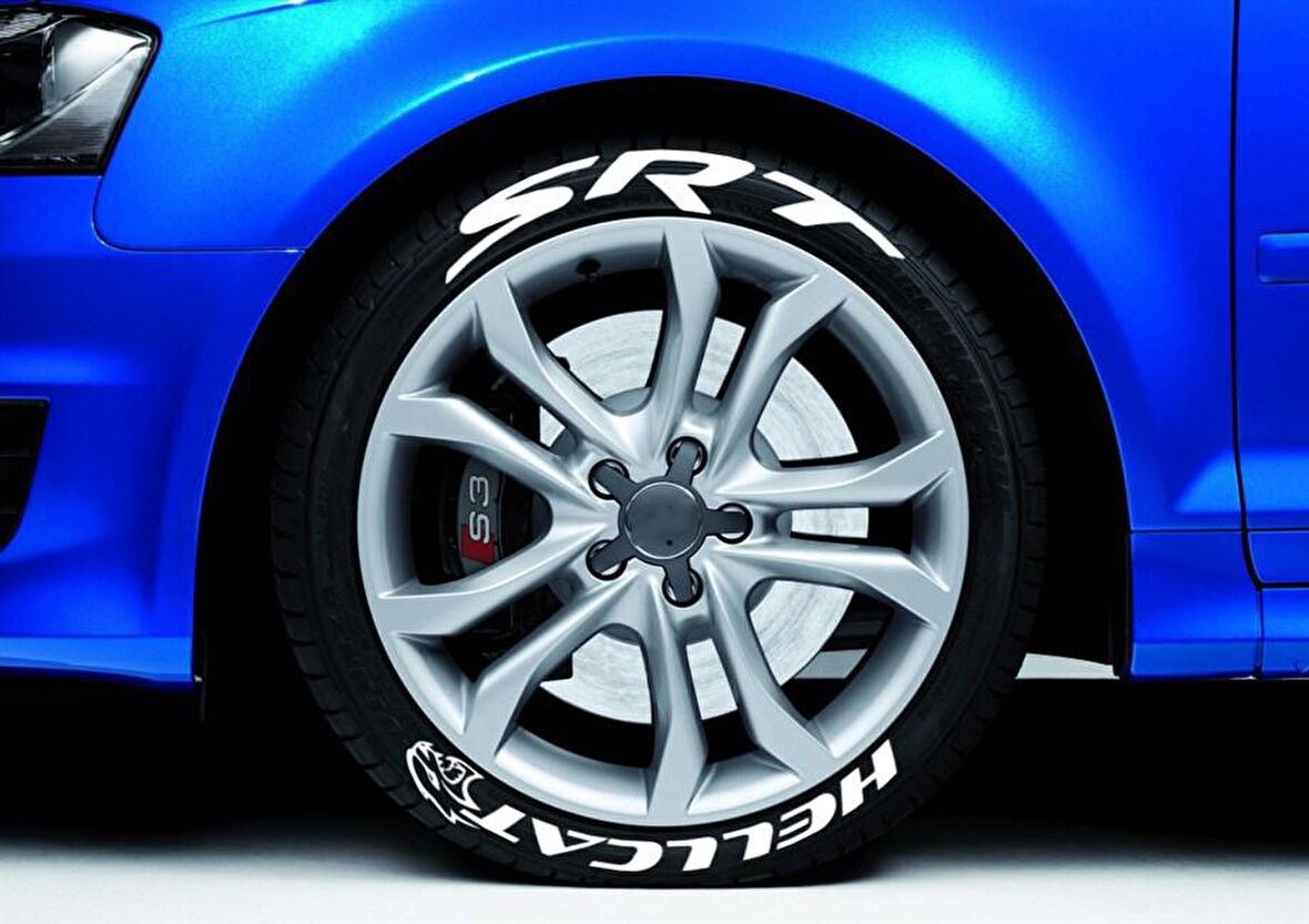 Hellcat SRT Beyaz Kalıcı Lastik Yazısı Hellcat SRT Sticker 8 Kit Büyük Boy