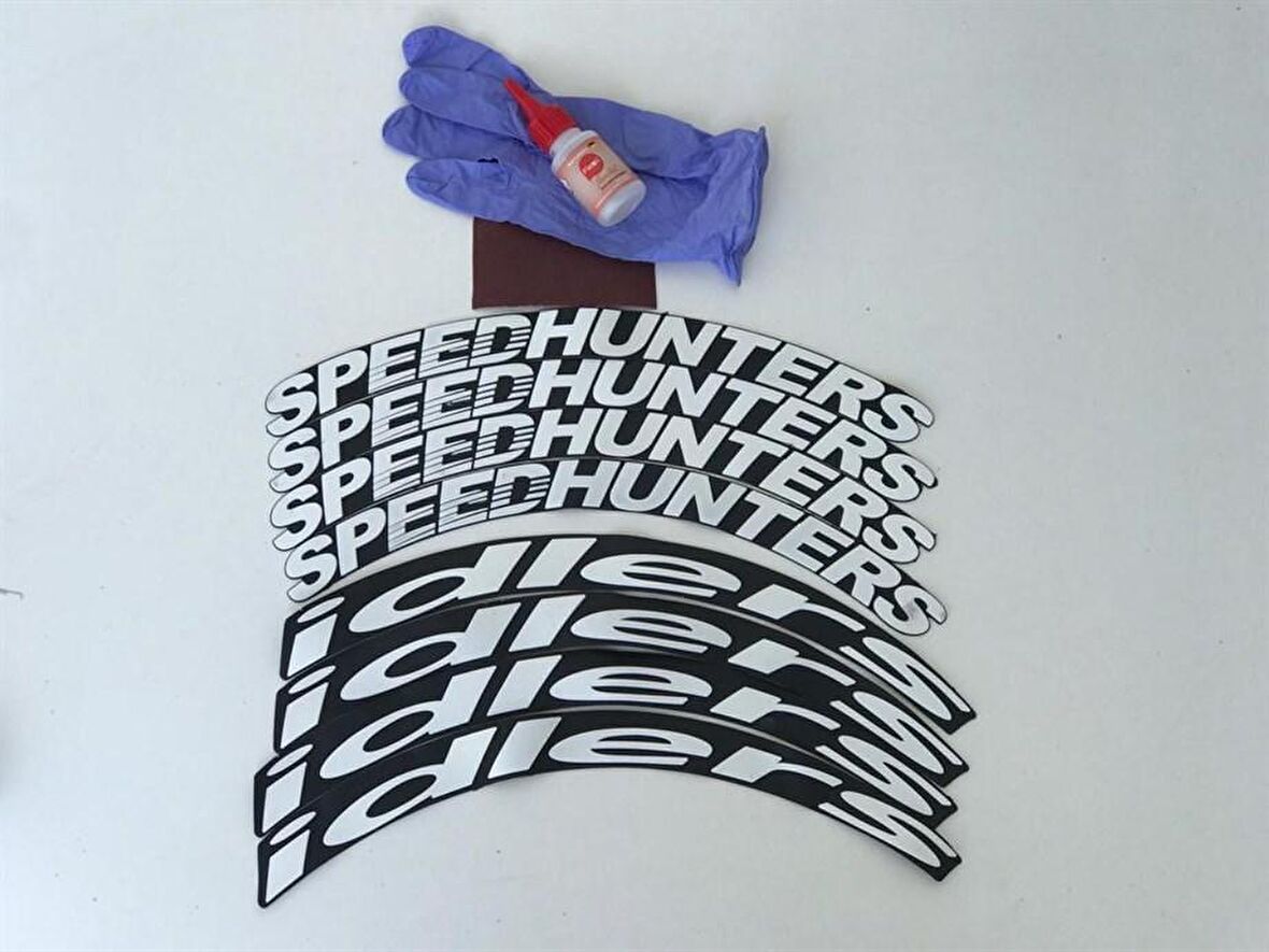 SpeedHunters İdlers Beyaz Kalıcı Lastik Yazısı SpeedHunters İdlers Sticker 8 Kİt