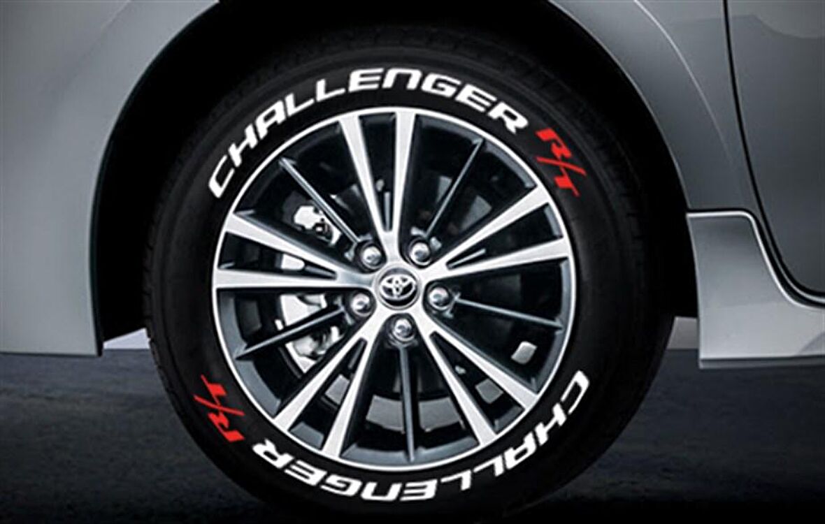 Challenger RT Beyaz Kalıcı Lastik Yazısı Challenger RT Sticker 4 Kit