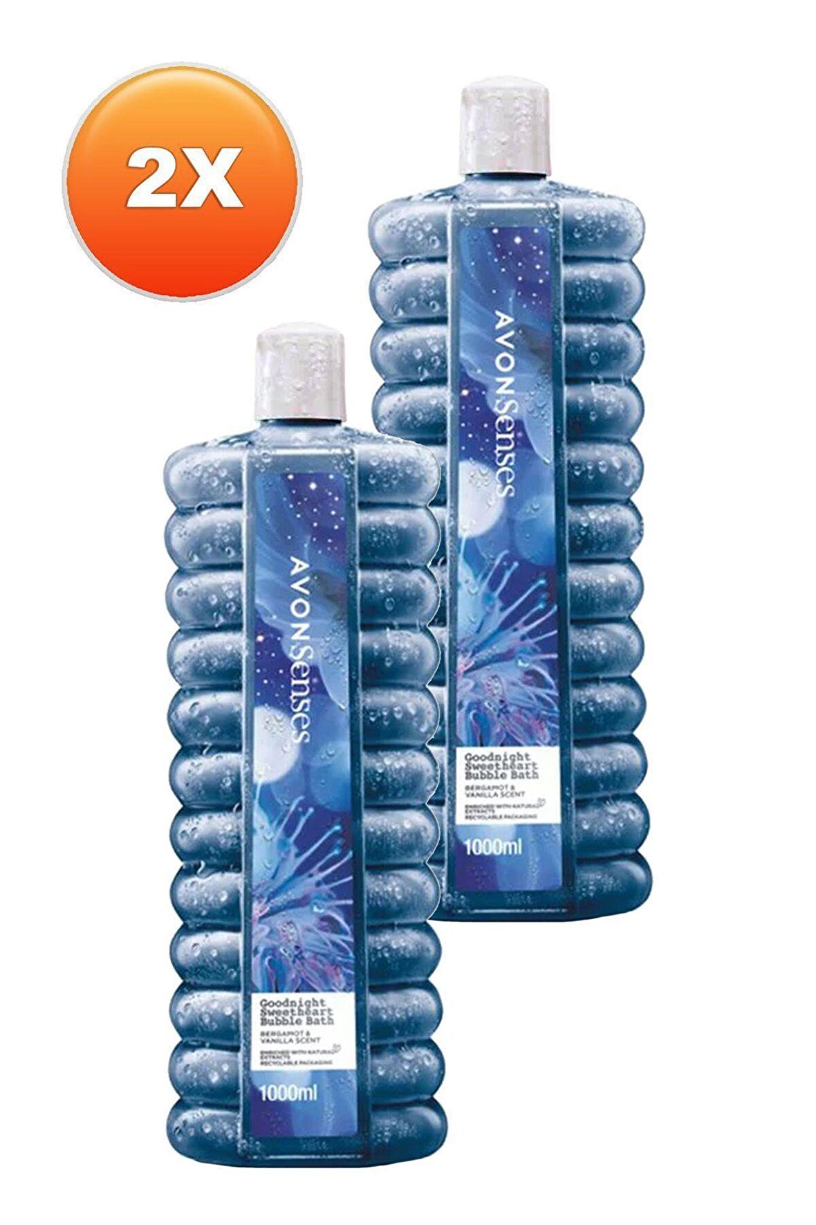 Avon Senses Goodnight Sweetheart Bergamot ve Vanilya Kokulu Banyo Köpüğü 1000ml 2'li Set