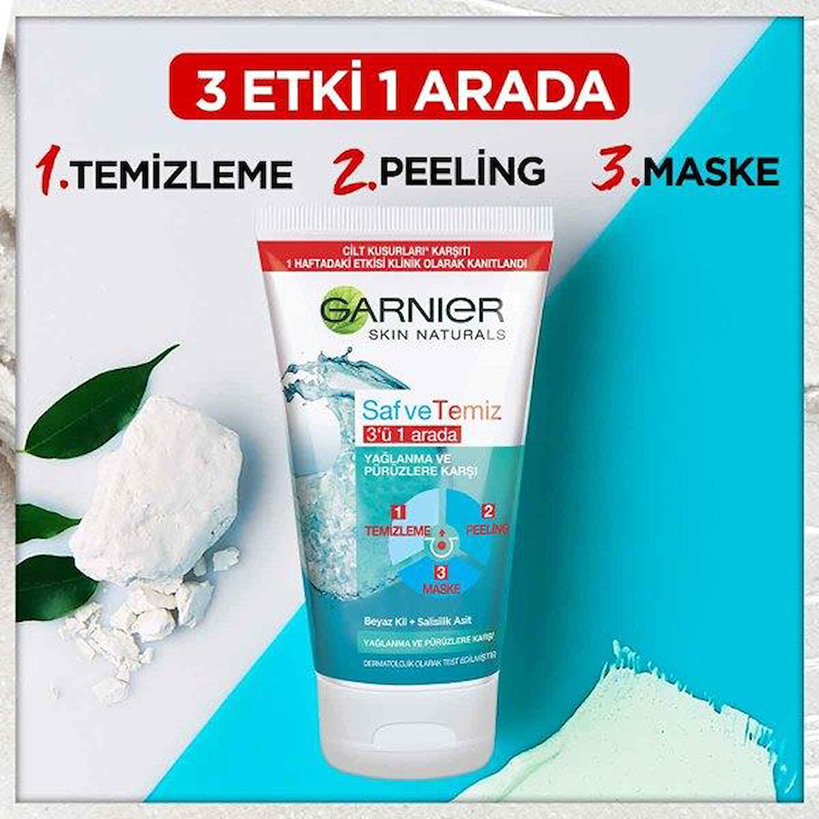 Garnier Saf Temiz 3ü 1 Arada Maske Peeling 150 ml