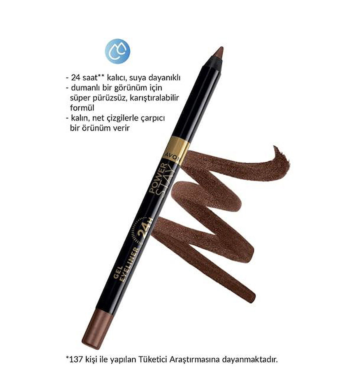 Avon Power Stay Jel Eyeliner Chocolate Brown