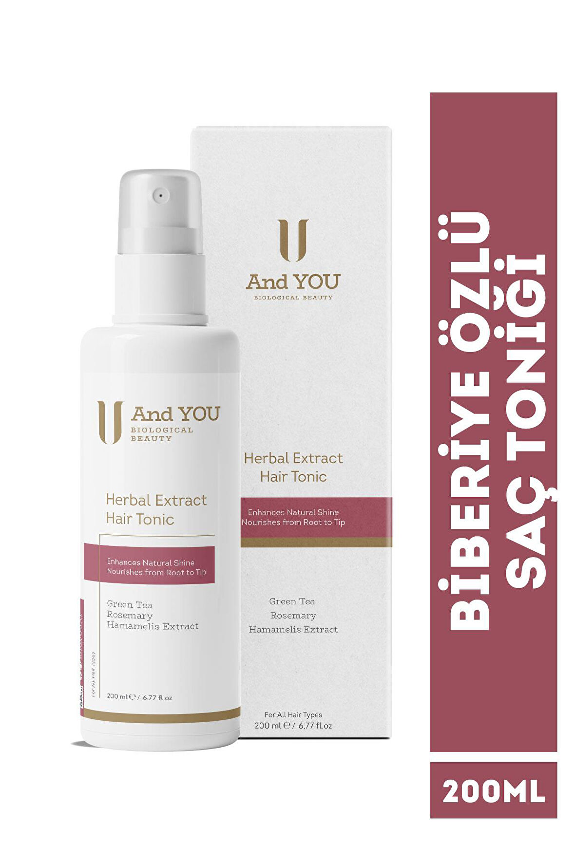 AND YOU Herbal Extract Hair Tonic / Bitkisel Ekstratlı Saç Toniği 200 ml