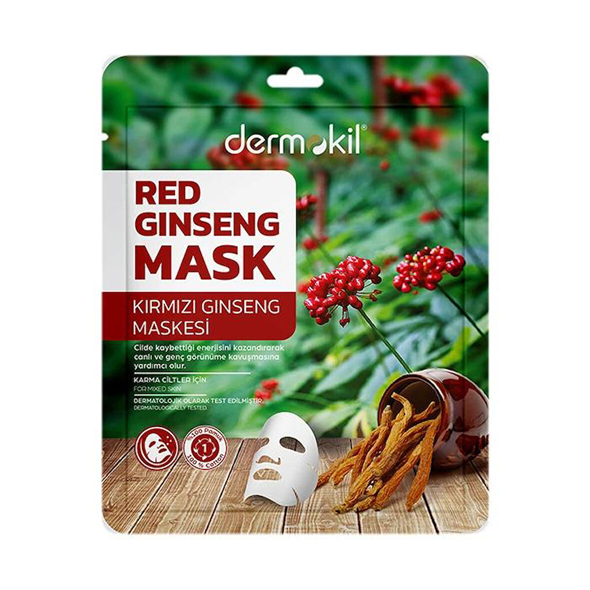 Dermokil Kırmızı Ginseng Maskesi (Karma Ciltler için) 20 gr