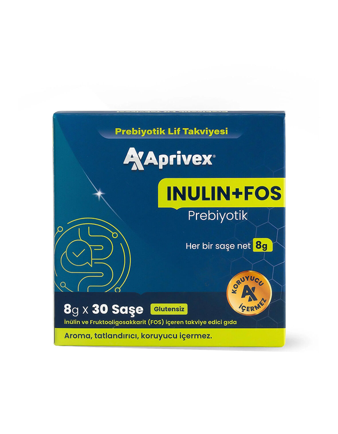 Aprivex Inulin + Fos Prebiyotik Lif Takviyesi 30 Günlük Saşe