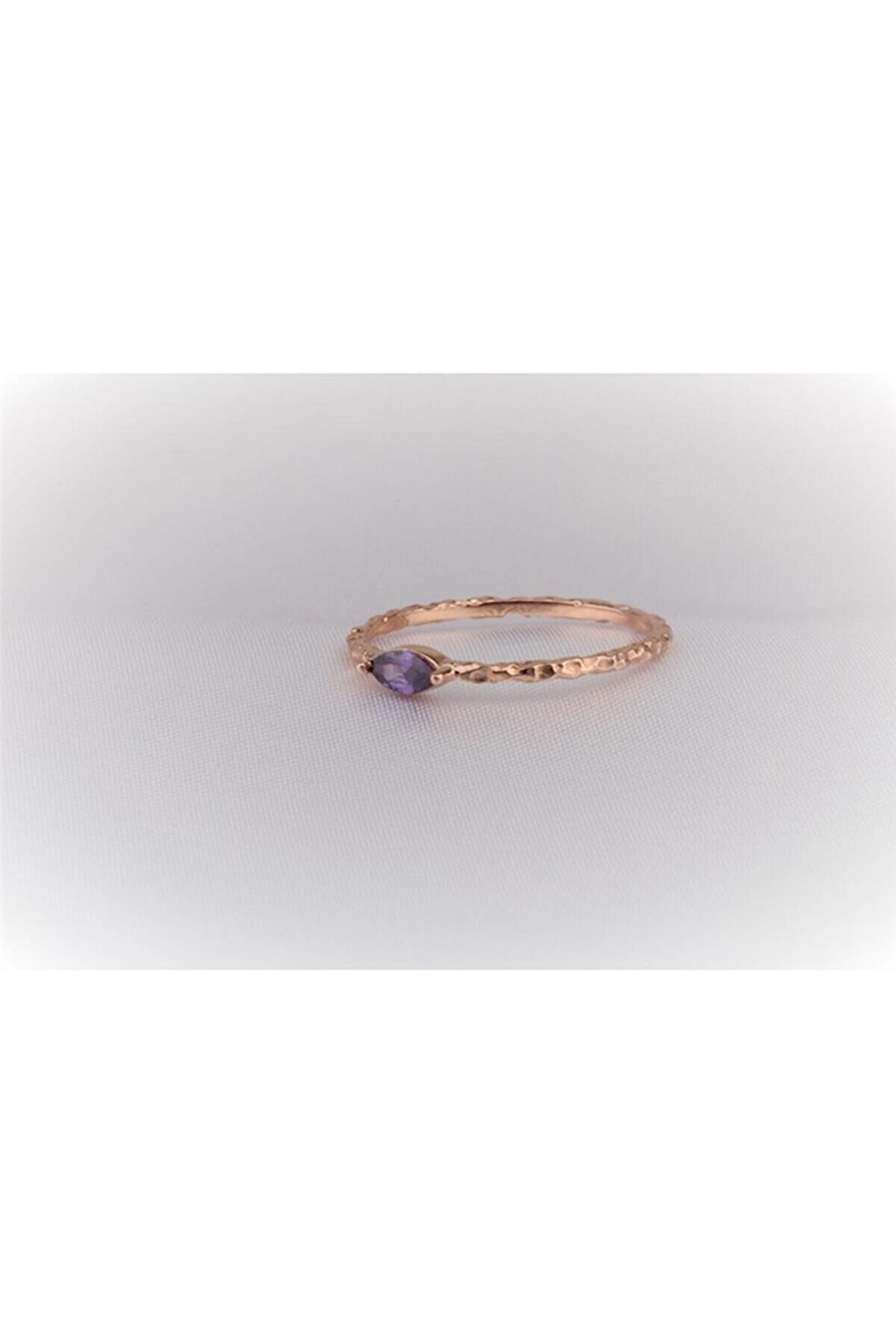 Afrodit Eskitme Mekik Ametist Evlilik Teklifi 14 Ayar Altın Yüzük-Hediye Altın Yüzük