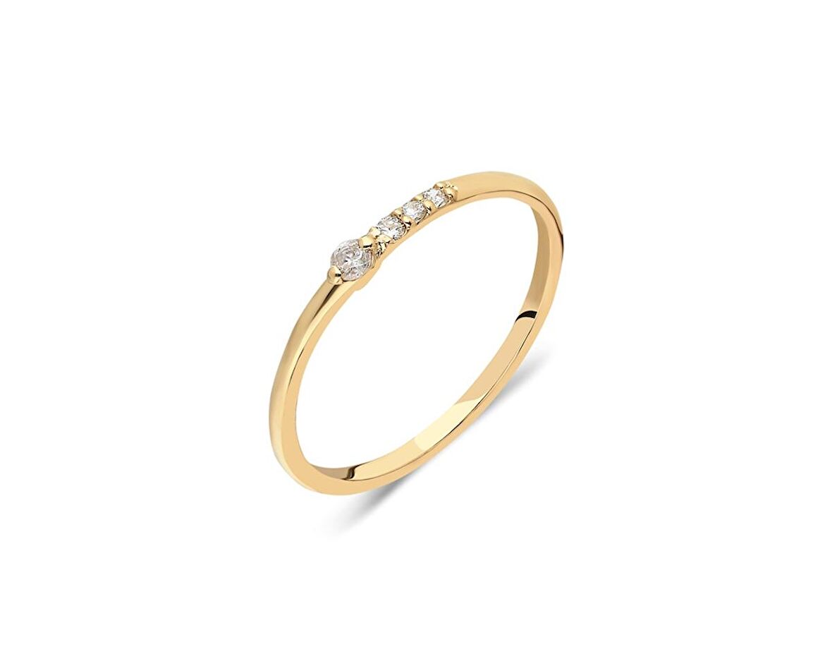 925 Ayar Altın-Akordion Desenli Burma Telli Sıra Taşlı Alyans Eklem Yüzüğü-Sarı Gümüş Hediye Yüzük