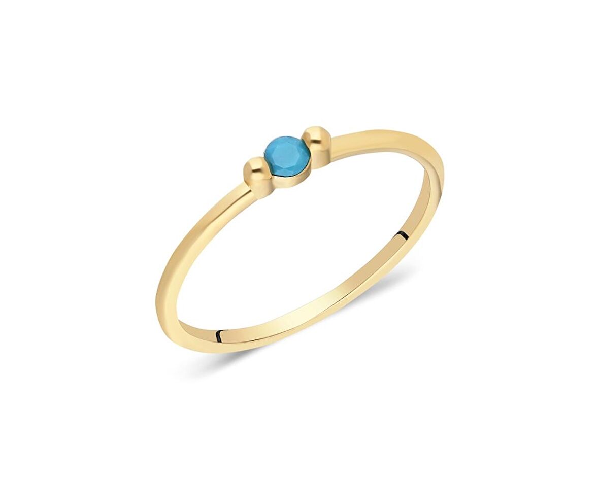 14 Ayar Tek Taş Yüzük-14 Ayar 0,20 CT Tek Taş Firuze Yüzük -14Ayar Tek Taş Evlilik Teklifi Yüzüğü