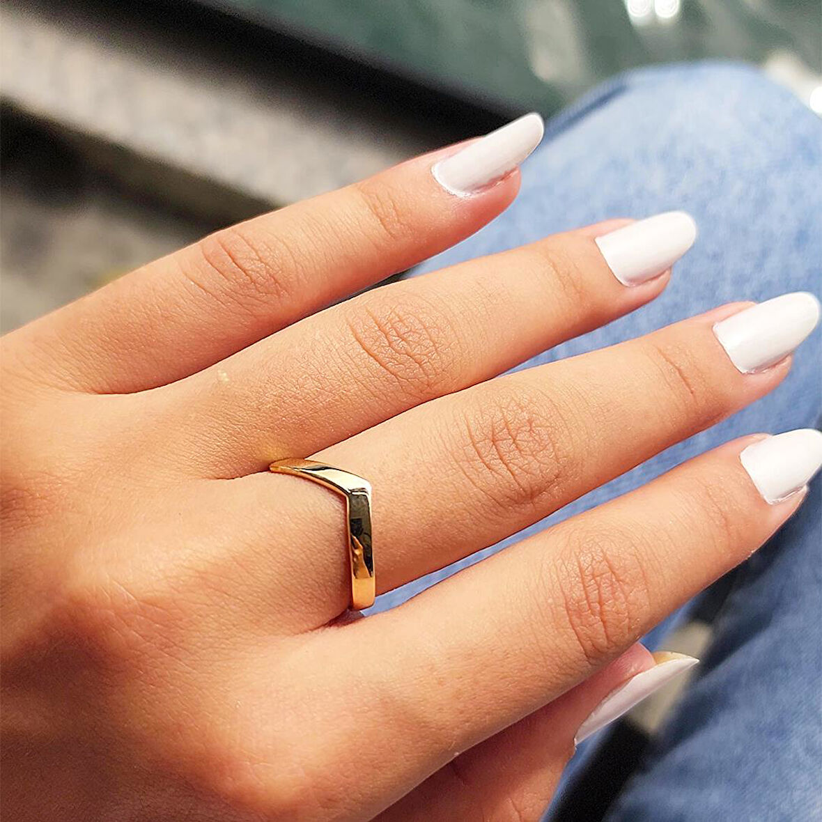 Altın Yüzük - 14 Ayar Altın Çavuş Taşsız Kadın Yüzük - Eşe, Sevgiliye, Anneler Gününe Altın Yüzük