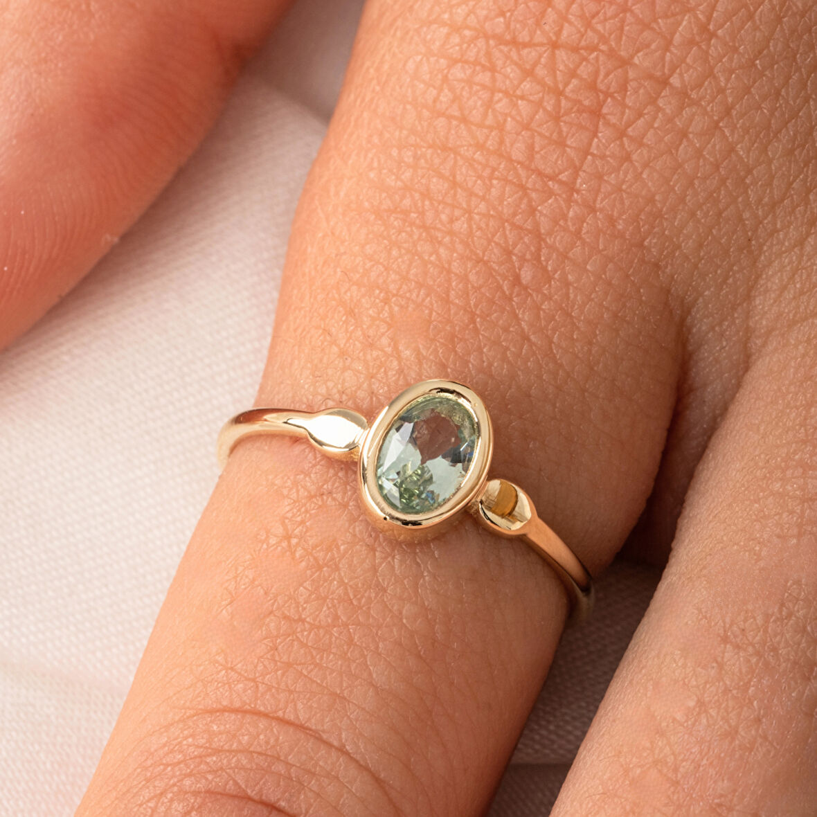 Green Taşlı Tek Taş Evlilik Teklifi Yüzüğü-0.90 Karat Kristal Opal 925 Ayar Gümüş Yüzük