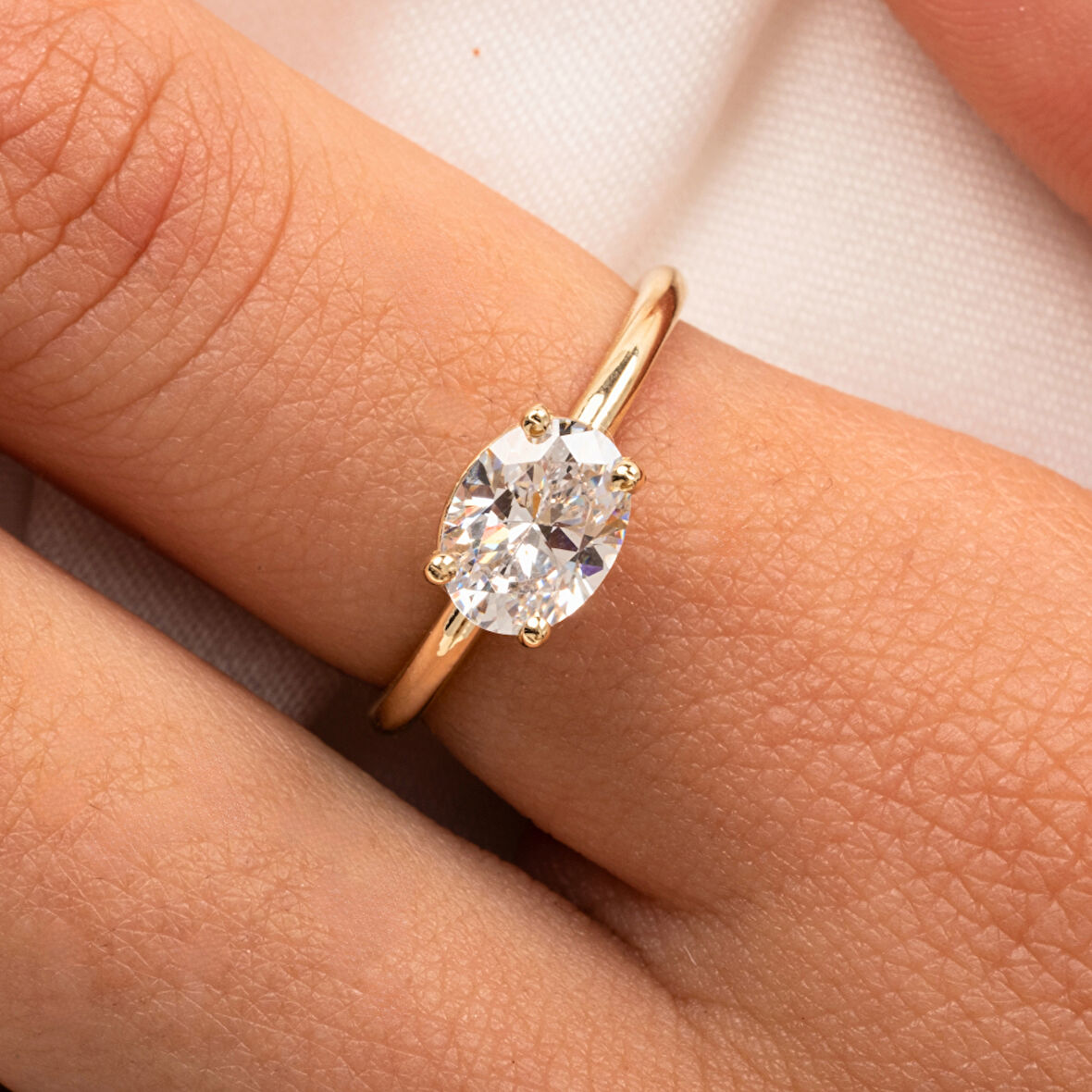 Gümüş Yüzük - 1.10 Karat Yan Swarovski Taşlı Octagon Taş Kesim 925 Ayar Gümüş Evlilik Teklifi Yüzüğü