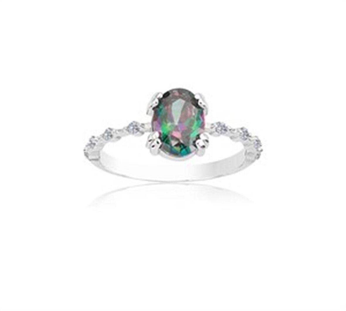 Mistik Topaz İhtişamı Kadın 14 Ayar Altın Evlilik Teklifi Yüzüğü-0.93Crt Mistik Topaz Evlilik Yüzüğü